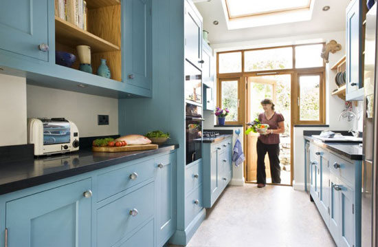 light blue kitchen