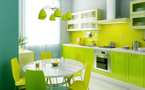 lime green kitchen paint color