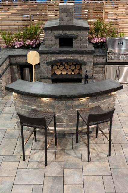 kitchen outside with stone oven, Outdoor Kitchens Design and Examples