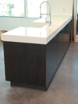 a white concrete countertop