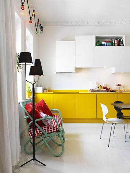 modern yellow kitchen design