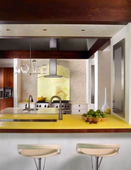 yellow kitchen countertop