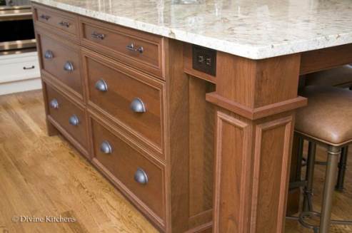 hidden outlet in kitchen island