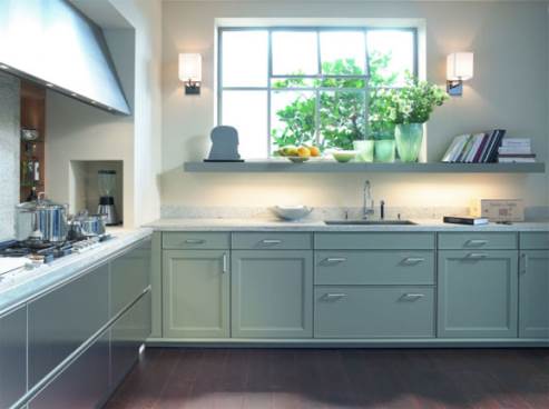 subtle green kitchen color