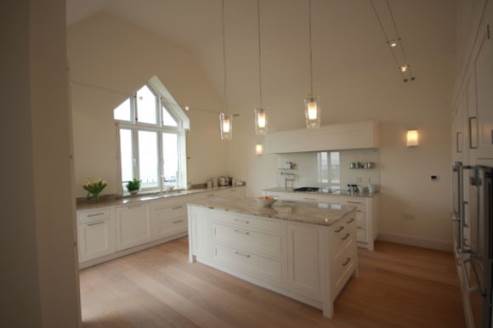 kitchen with high ceilings