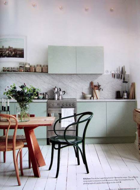 pale green kitchen