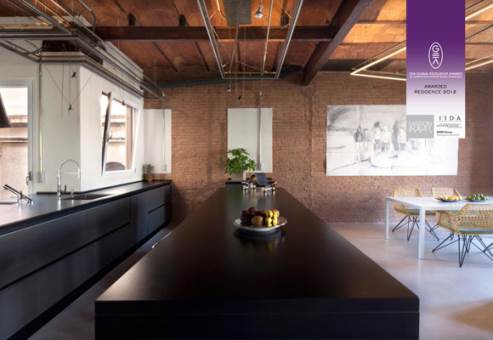 industrial loft kitchen