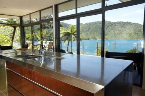 kitchen with a gorgeous view