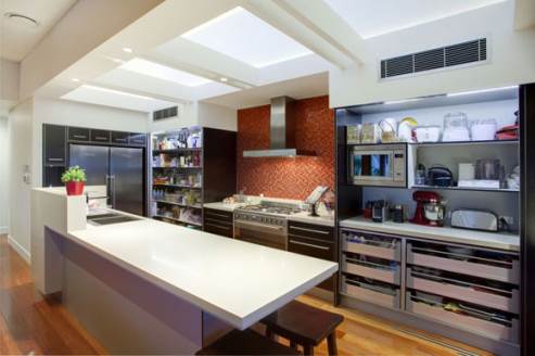 open cabinets kitchen