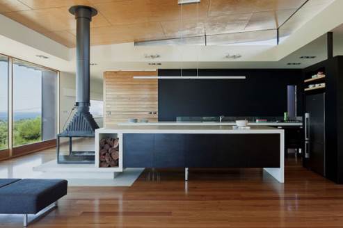 black and white kitchen island