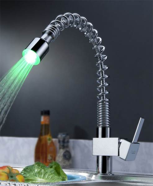 color changing pull down kitchen faucet
