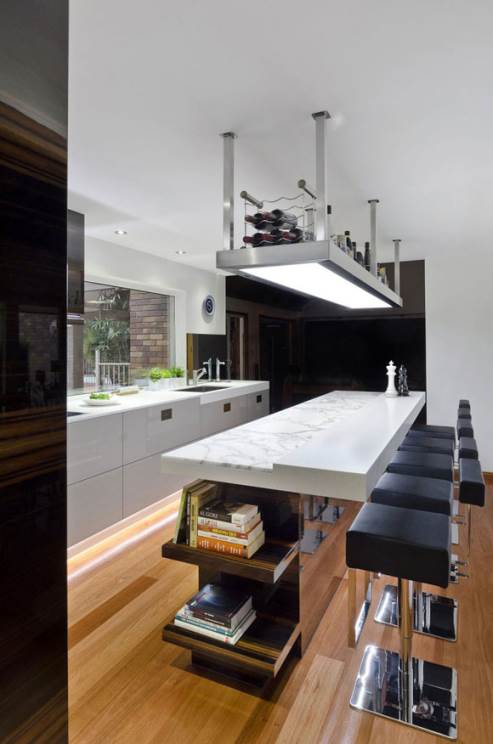 kitchen island as dining area