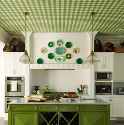 green farmhouse kitchen