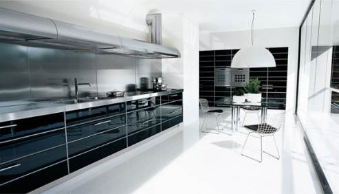 black glossy kitchen