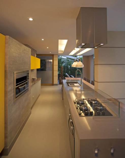 brown gray kitchen