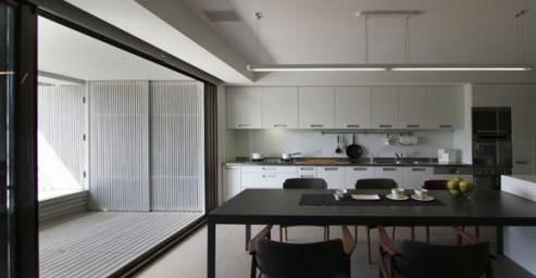 glossy white kitchen