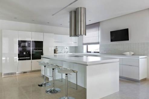 glossy white kitchen design