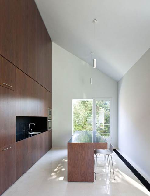 kitchen with high ceilings