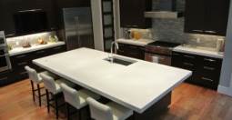 white kitchen concrete countertop