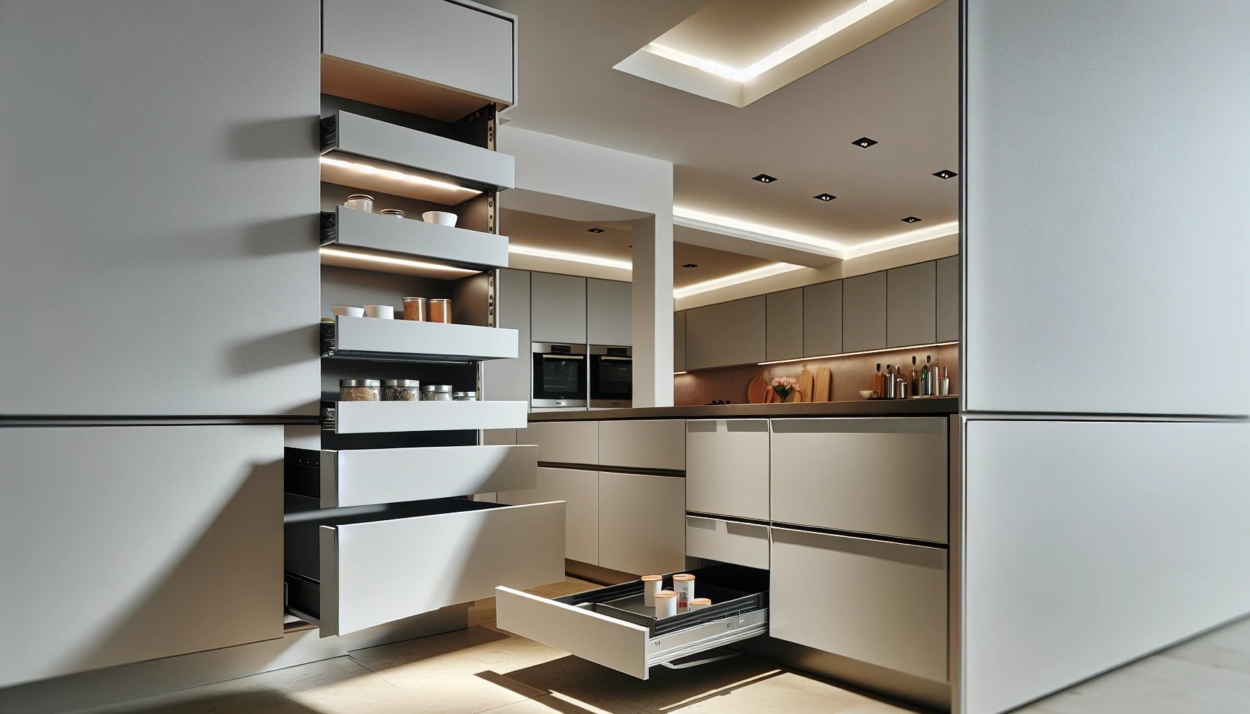 Smart storage solutions in a modern kitchen