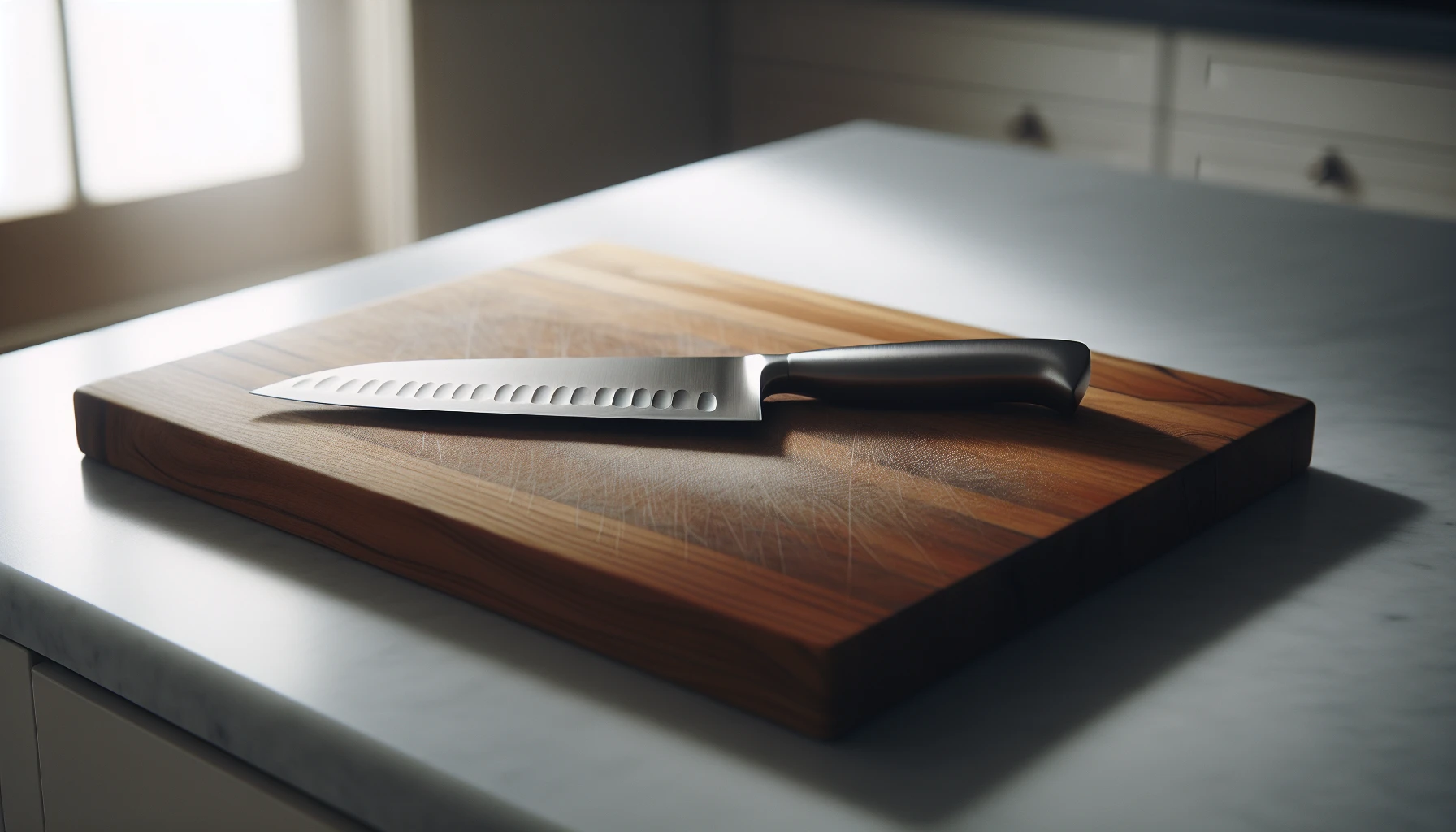 Chef's knife and cutting board